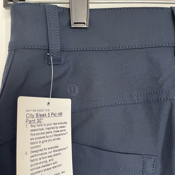 NWT: Lululemon City Sleek Slim Pant, 5 Pocket, High Rise, 30inch Inseam, Sz 2 - Picture 11 of 11